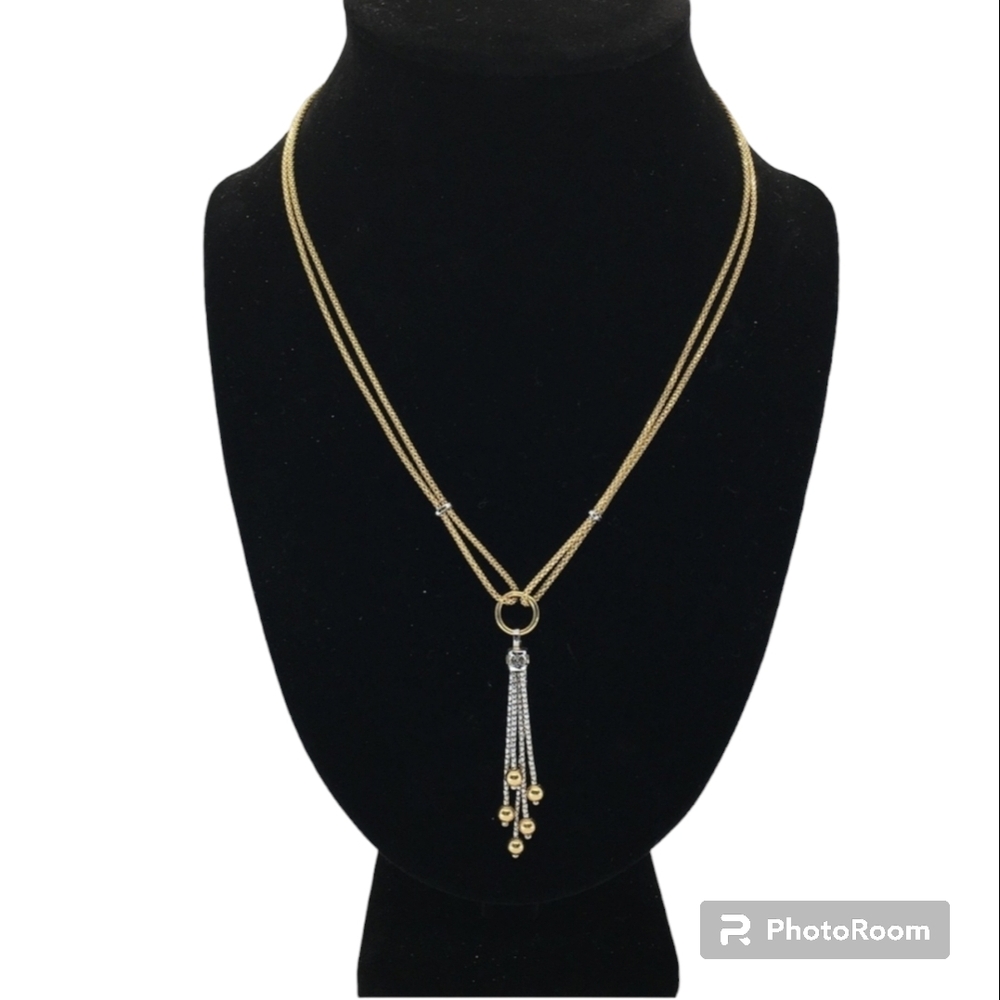14KT YELLOW & WHITE GOLD NECKLACE